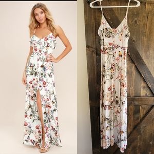 Bloom on Ivory Floral Print Maxi Dress